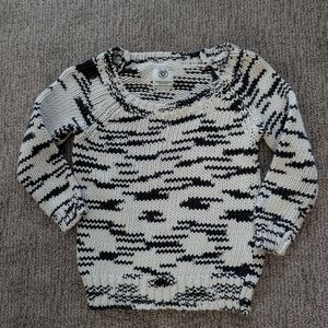 American Eagle Outfitters Black & Cream Marled Scoop Neck Sweater